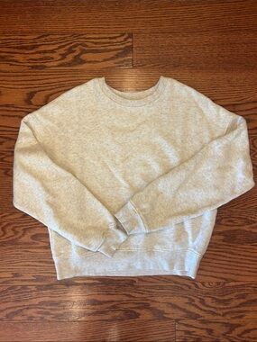 Girls Cropped Crewneck Sweater - Light Heather Gray